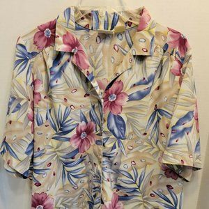 Allison Daley Button-Up Blouse Floral Size 16